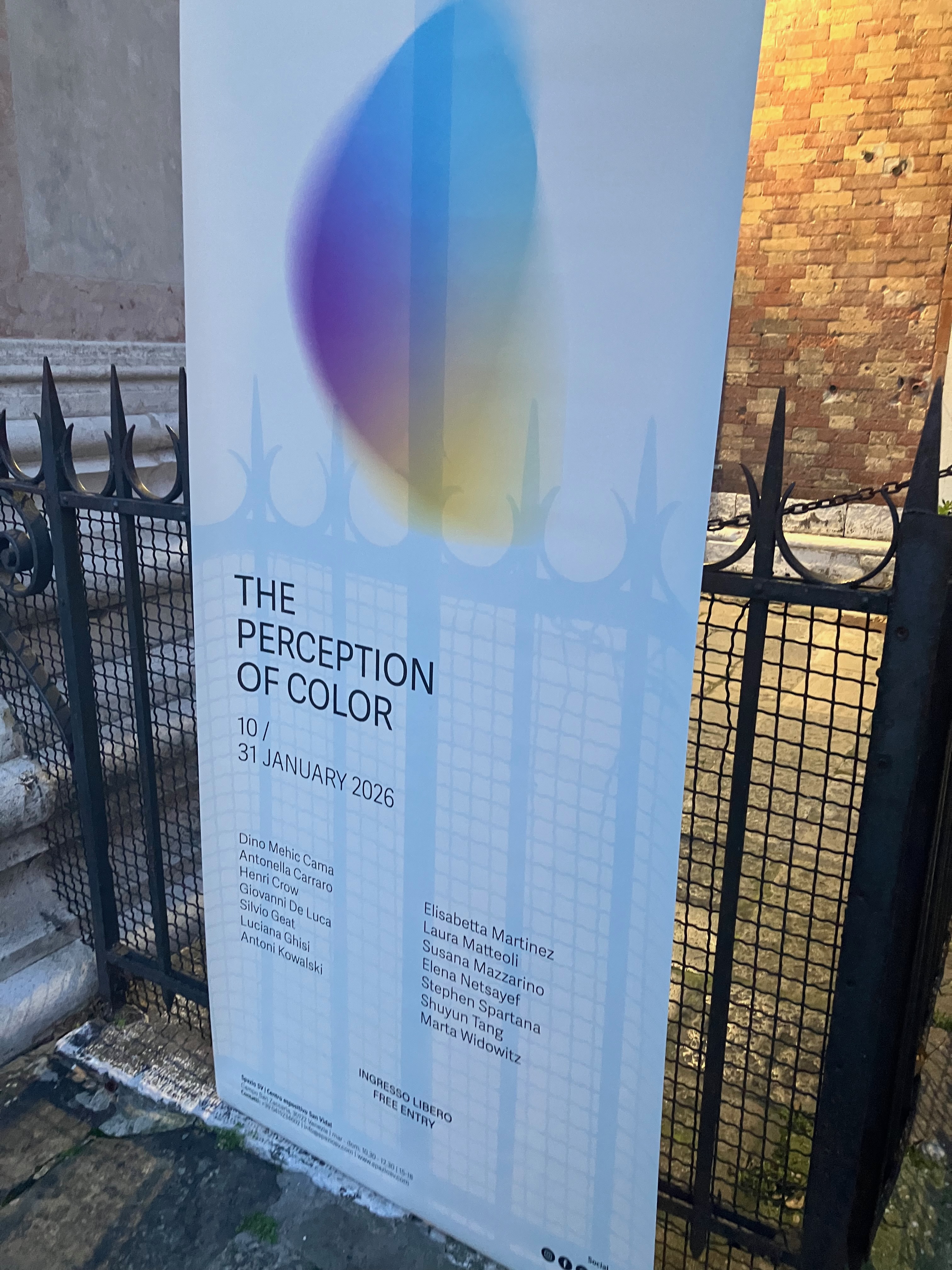 Exhibition The Perception of Color - Spazio SV, Venice