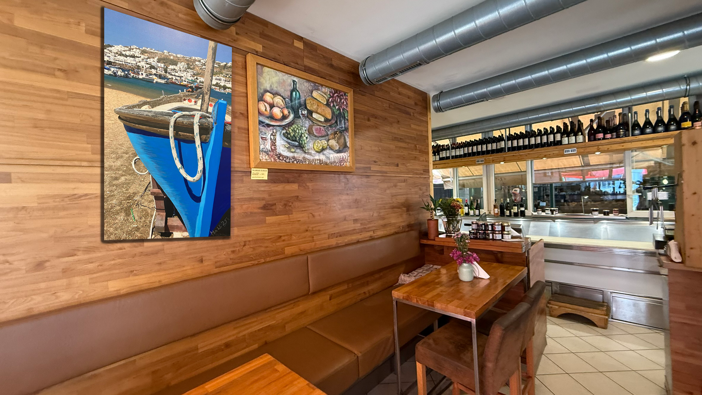 Käsehütte mit Blauem Boot